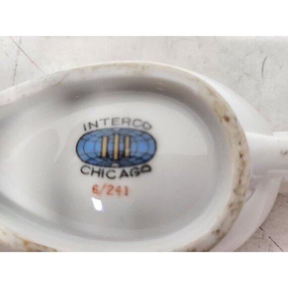 Vintage Interco Chicago Japan Pink Rose Porcelain Ash Tray Limited Edition White - Picture 9 of 11